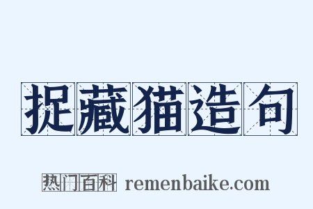 捉藏猫造句是什么意思的图片